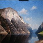 Restauriertes Ölgemälde Naeröfjord mit erneuerter Firnisschicht