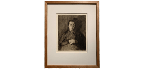 Framed portrait print by Käthe Kollwitz
